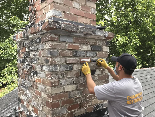 In-progress chimney restoration by Horizon West Chimney Sweep in Horizon West, FL